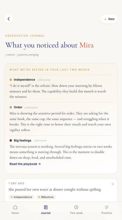 Family Companion observation journal